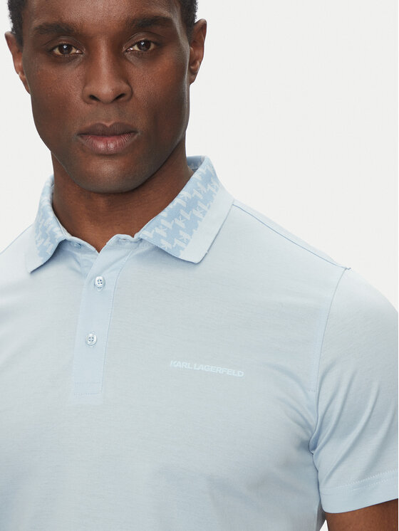 KARL LAGERFELD KARL LAGERFELD Polo 745001 552200 Niebieski Slim Fit