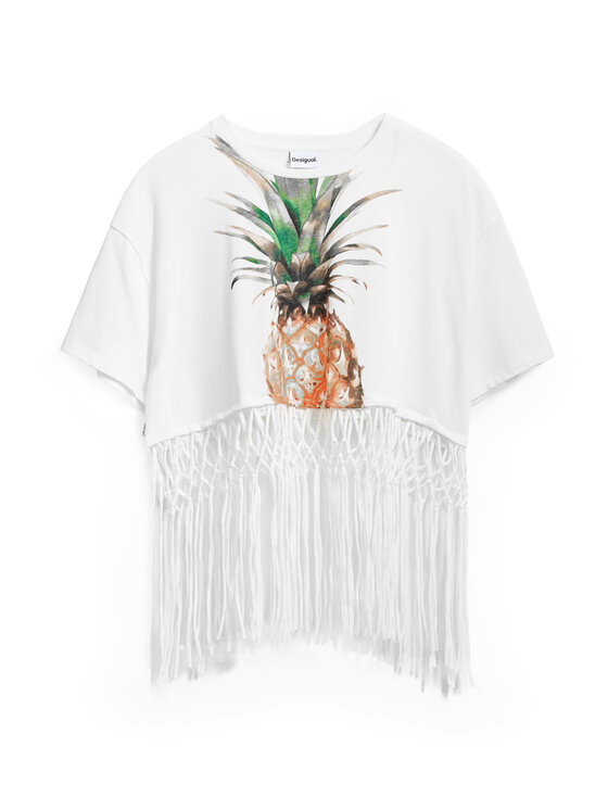Desigual Desigual Tricou 25SWTKAN Écru Regular Fit