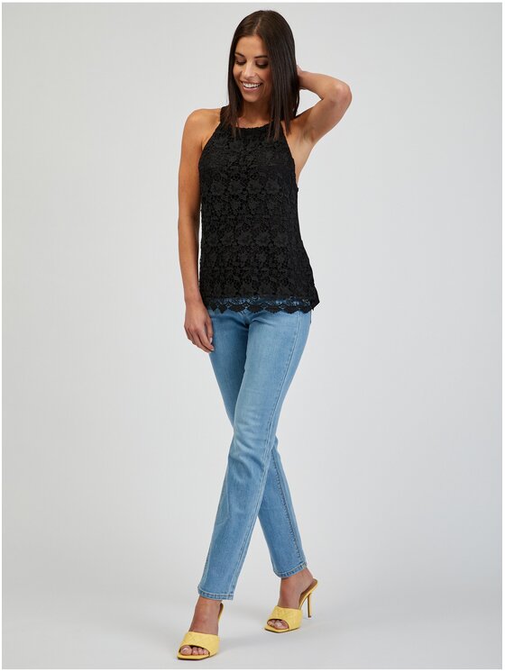 Orsay Orsay Tank top 102091660000__L Czarny Regular Fit