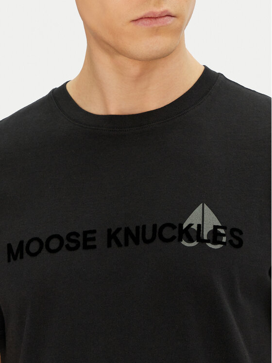 Moose Knuckles Moose Knuckles Tričko Conway M15MT760 Čierna Regular Fit