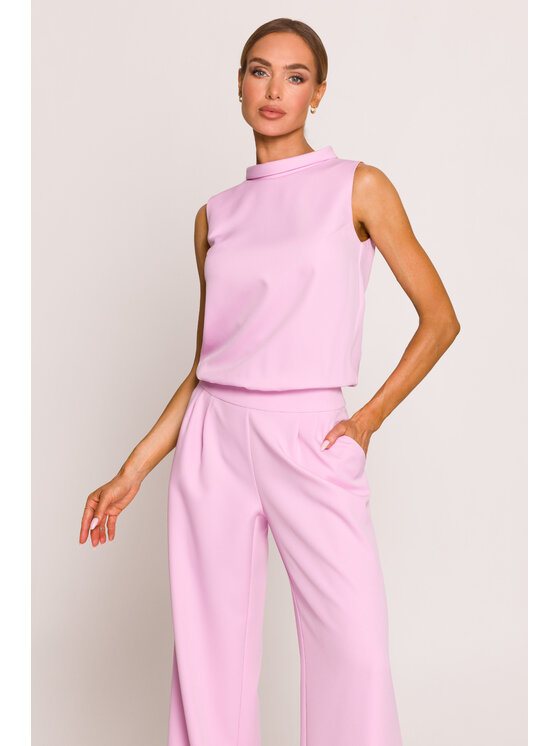 Made of Emotion Made of Emotion Kombinezon M382 Różowy Wide Leg