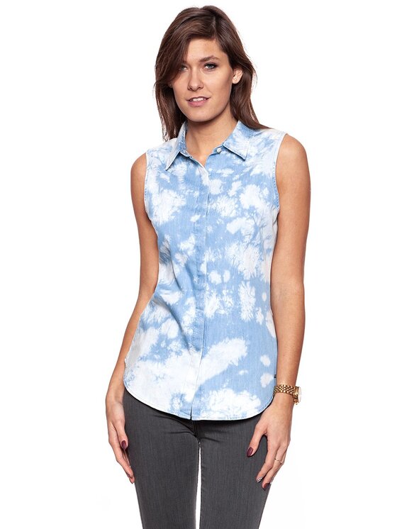 Wrangler Wrangler Camicia FADE BLOUSE Bianco Slim Fit