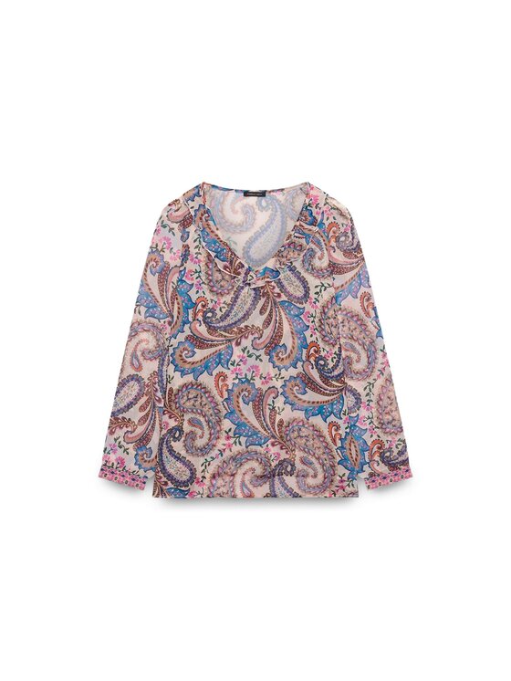 Fiorella Rubino Fiorella Rubino Bluzka 2153T002541N0R2 Kremowy Regular Fit