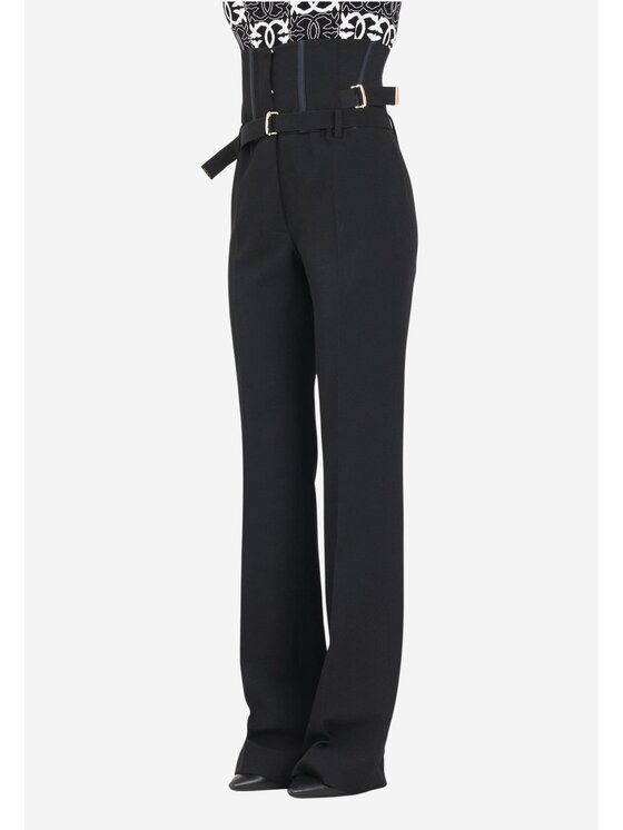 PINKO PINKO Bryczesy Pantaloni bustier con cinturini Czarny Slim Fit