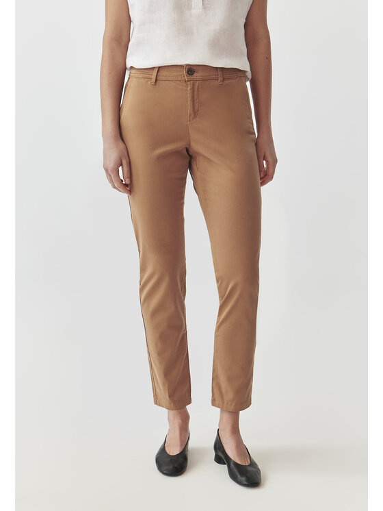 TATUUM TATUUM Spodnie materiałowe HINO Brązowy Skinny Fit