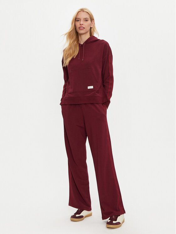 Tommy Hilfiger Tommy Hilfiger Spodnie dresowe UW0UW04771 Bordowy Relaxed Fit