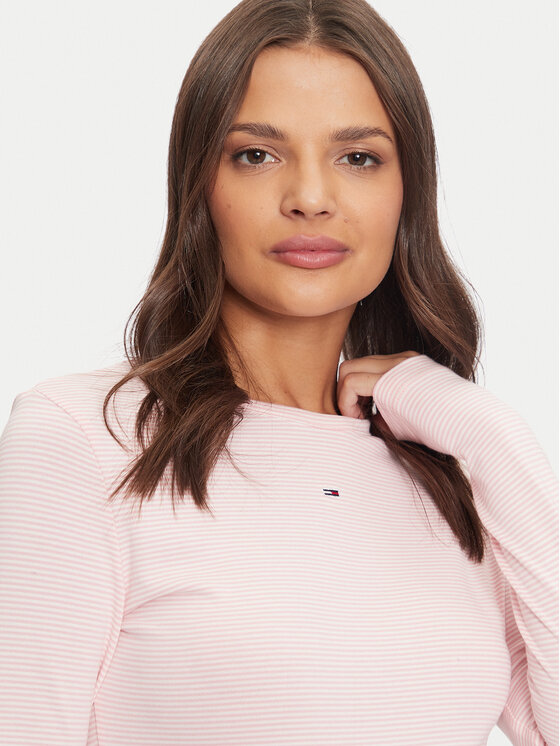 Tommy Jeans Tommy Jeans Bluse Essential DW0DW19043 Rosa Slim Fit
