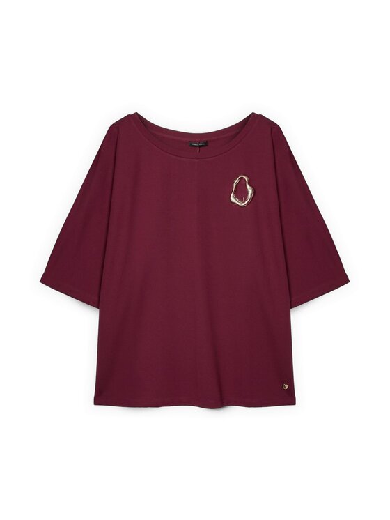 Fiorella Rubino Fiorella Rubino Bluza G817L009327N036 Bordowy Boxy Fit