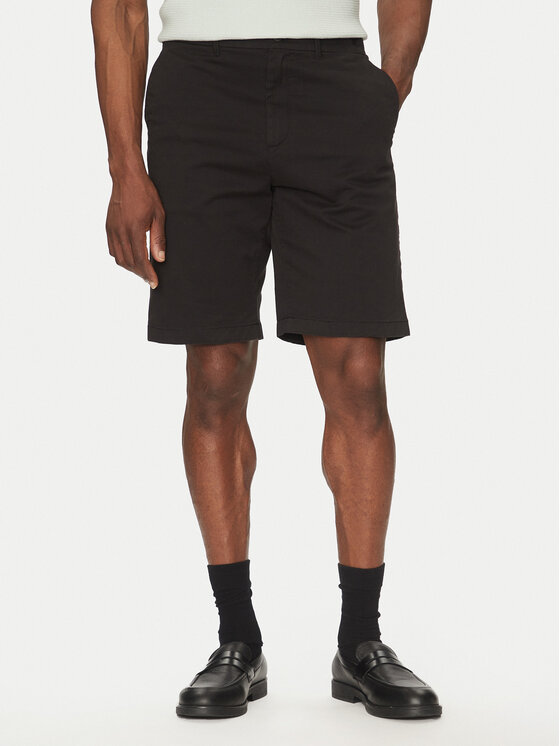 Calvin Klein Calvin Klein Pantalon scurți din material Modern Twill Reg. Straight Short K10K114068 Negru Regular Fit