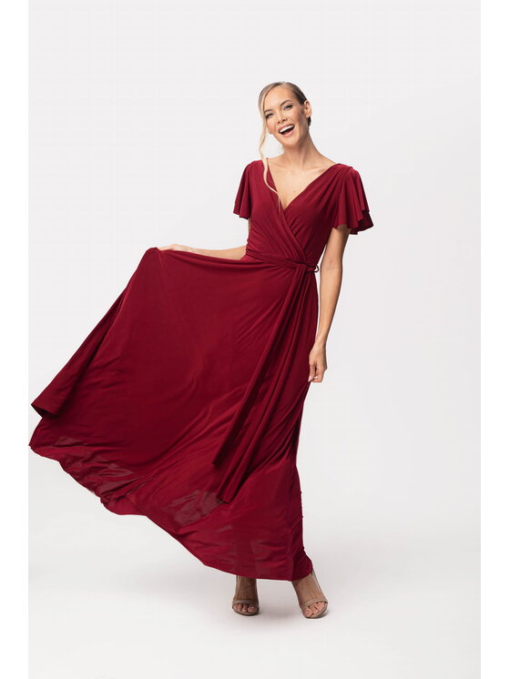 Aurora Aurora Koktejlové šaty Abelia Bordó Feminine Fit