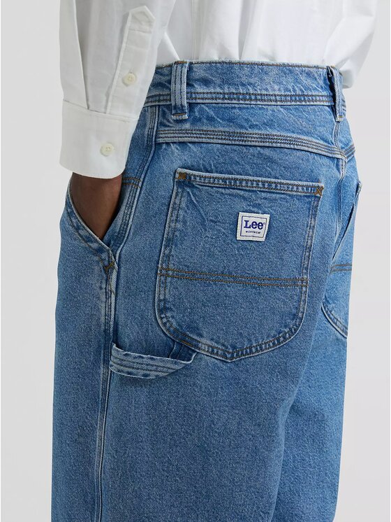 Lee Lee Szorty jeansowe WORKWEAR Niebieski Regular Fit