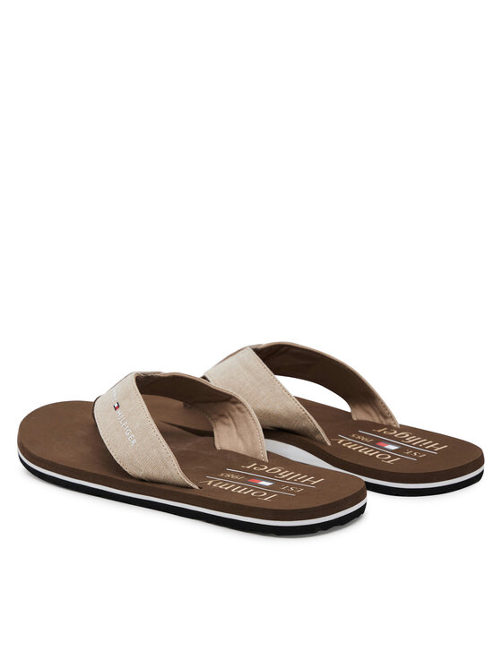 Tommy Hilfiger Tommy Hilfiger Varbavahesandaalid Chambray Beach Sandal FM0FM05570 Beež