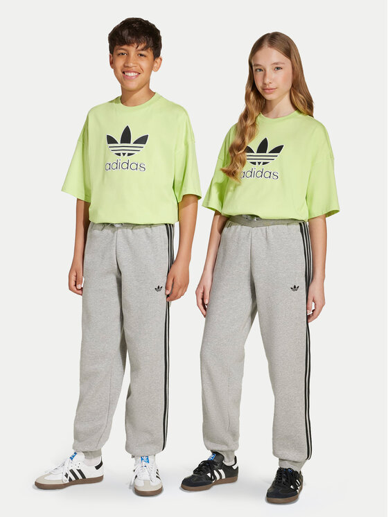 adidas Spodnie dresowe 3-Stripes JW1090 Szary Loose Fit
