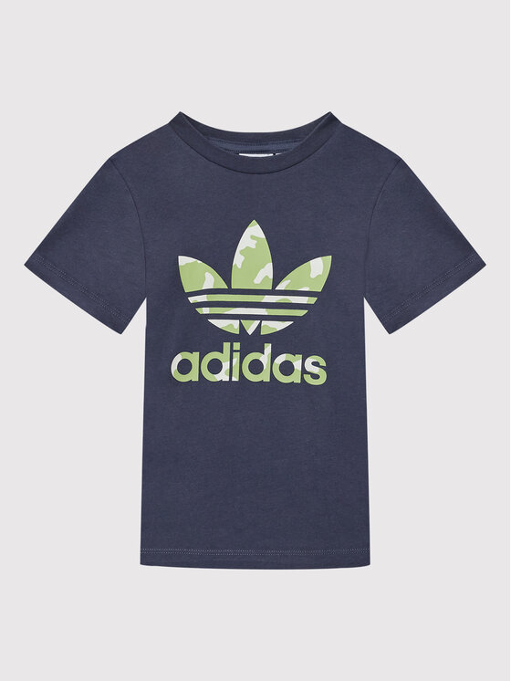 Completo T-shirt e pantaloncini Camo HE6928 Blu