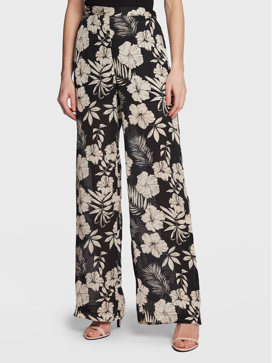 PINKO Pinko Kalhoty z materiálu Taccagno 100910 A0OF Černá Relaxed Fit