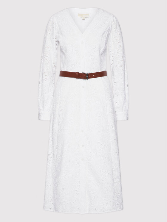MICHAEL Michael Kors MICHAEL Michael Kors Kleid für den Alltag Kate MS28Y464MM Weiß Regular Fit