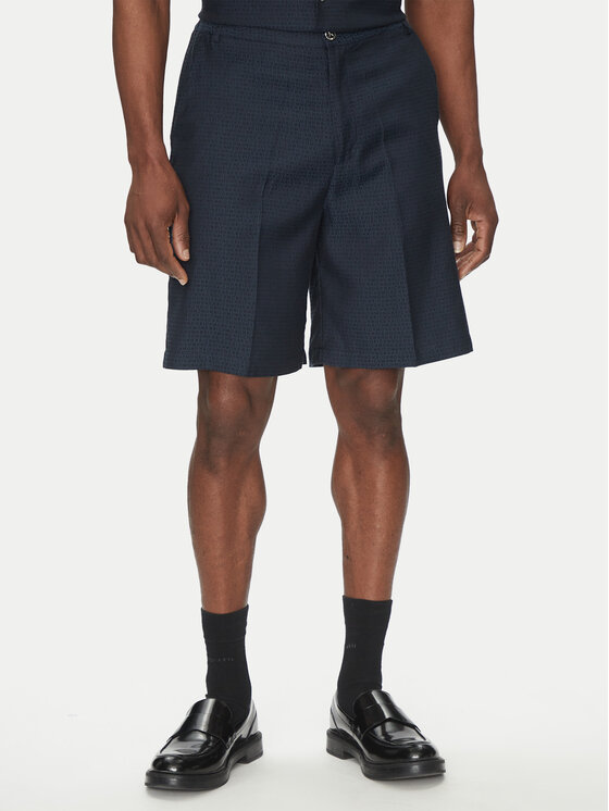 Richmond X Richmond X Šortky z materiálu UMP25060BE Tmavomodrá Regular Fit