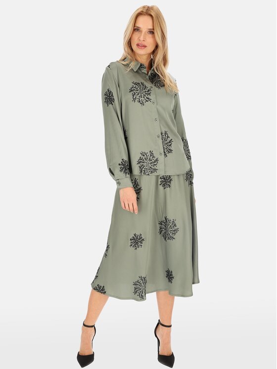 Perso Perso Bluzka CHLE243777F Khaki Regular Fit