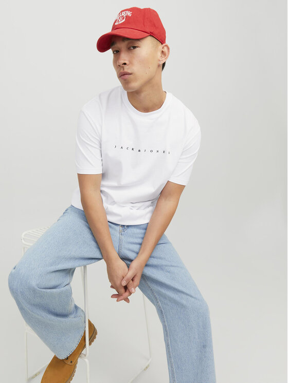 Jack&Jones Jack&Jones Тишърт Star 12234746 Бял Relaxed Fit