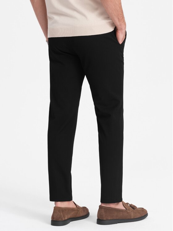 Ombre Ombre Chinosy OM-PACP-0191 Czarny Regular Fit