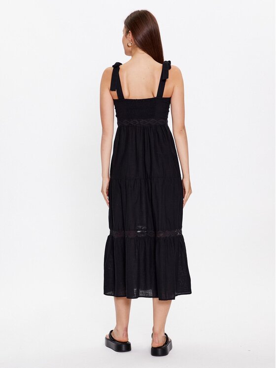 Brave Soul Brave Soul Sommerkleid LDRW-569LEILA Schwarz Relaxed Fit