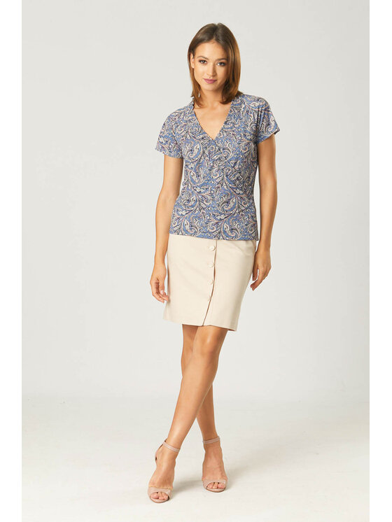 QUIOSQUE QUIOSQUE Halenka LILLY BLOUSE Modrá Regular Fit