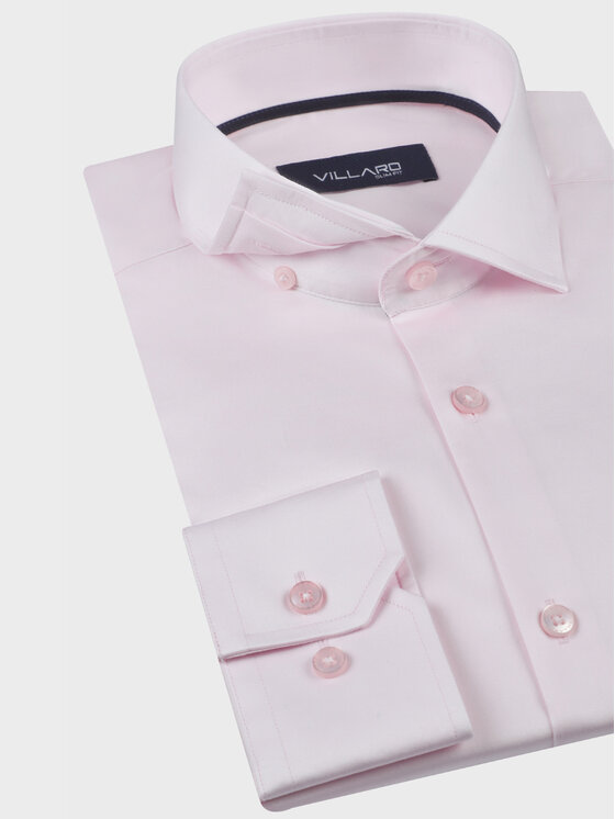 VILLARO VILLARO Koszula 009DLSLIM Różowy Slim Fit