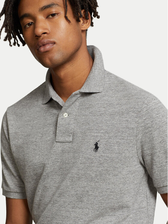Polo Ralph Lauren Polo Ralph Lauren Тениска с яка и копчета 710666998006 Сив Custom Slim Fit