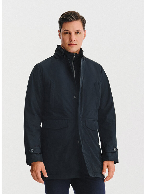 Pako Lorente Pako Lorente Płaszcz P25WF-7X-005 Granatowy Classic Fit