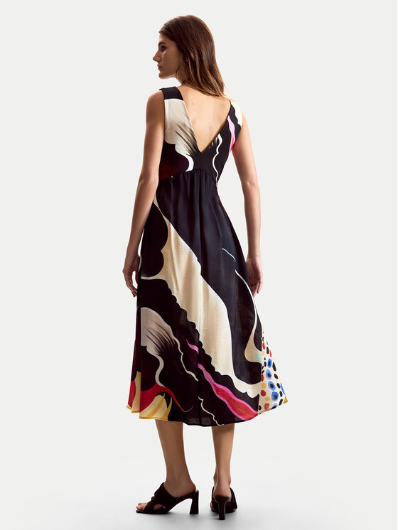 Desigual Desigual Rochie de vară Japan Opart Lacroix 26SWVW60 Negru Regular Fit