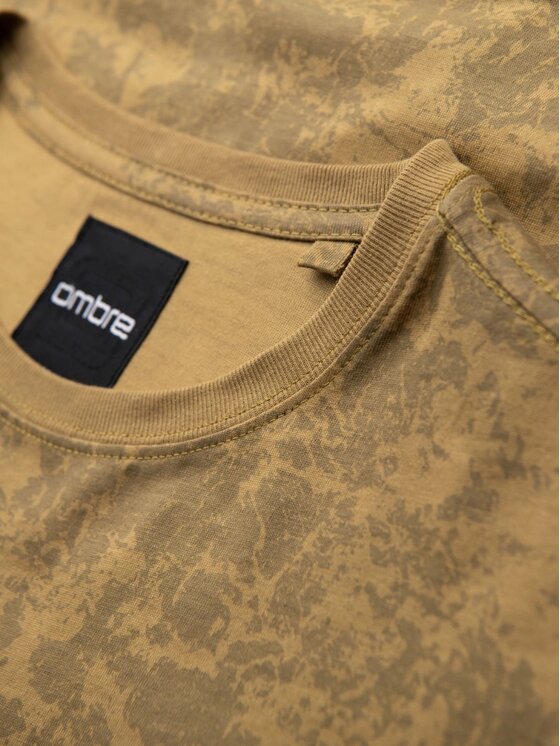 Ombre Ombre T-Shirt OM-TSFP-0223 Zielony Regular Fit