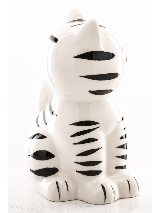 MIAhome MIAhome Figurka Skarbonka ceramiczna - 17,5x14x10 cm kotek GATTINO Biały