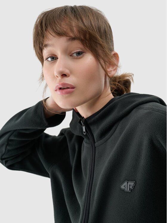 4F 4F Fleecová mikina 4FWMM00TFLEF315-20S Čierna Regular Fit