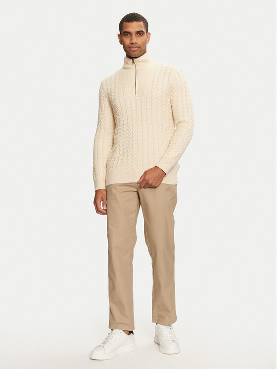 Wrangler Wrangler Sweter 112357290 Écru Regular Fit