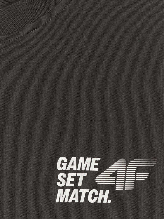 4F 4F T-Shirt ESSENTIAL Szary ciemny Regular Fit