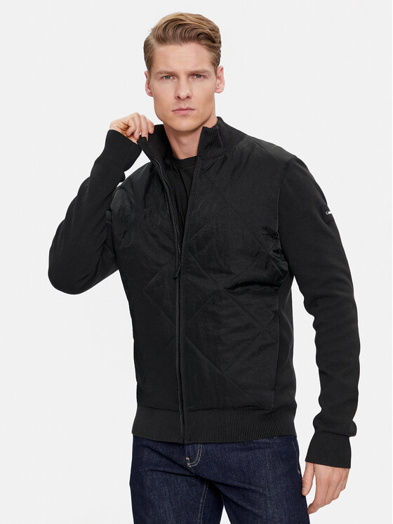 Calvin Klein Bluză Mix Media K10K111965 Negru Regular Fit
