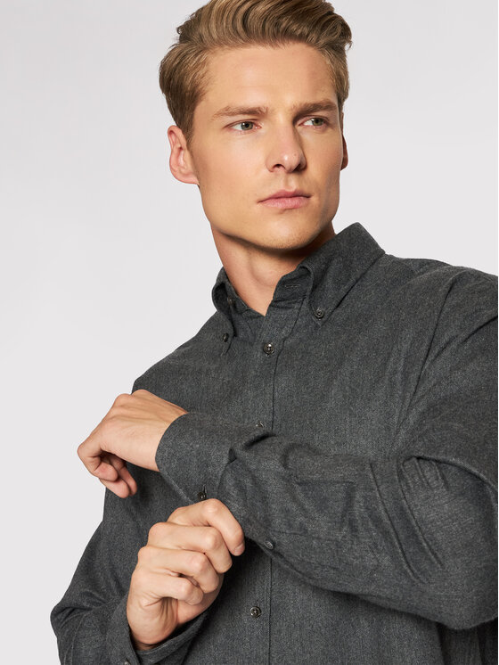 Camicia 612261 7635 Grigio Fitted Fit