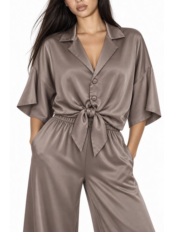Agatha Studio Agatha Studio Komplet bluzka i spodnie A26ZS-KC-K03 Beżowy Regular Fit