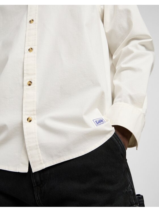 Lee Lee Koszula NO POCKET BUTTON DOWN Beżowy Relaxed Fit