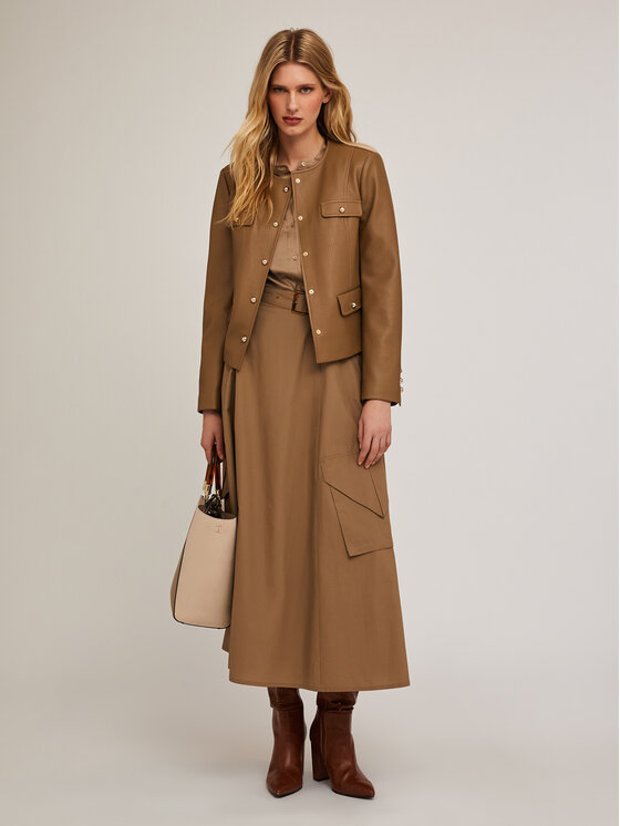 Motivi Motivi Giacca in similpelle R316Q000982N022 Écru Regular Fit