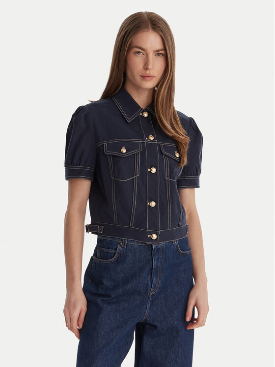 Guess Guess Džinsinė striukė W6GL08 W1804 Tamsiai mėlyna Regular Fit