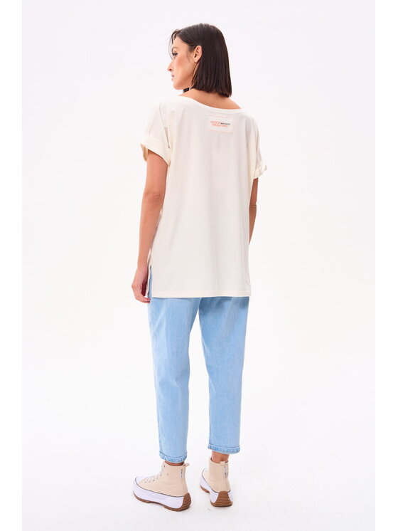 blue shadow blue shadow Bluzka Chmurka Écru Standard Fit