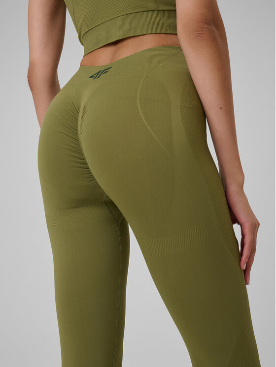 4F 4F Legginsy SOLAR PUNK Khaki Slim Fit