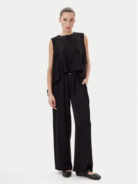 Eleh Eleh Blūze ESS250048 Melns Regular Fit