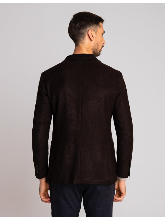 Borgio Borgio Marynarka almenno Brązowy Slim Fit