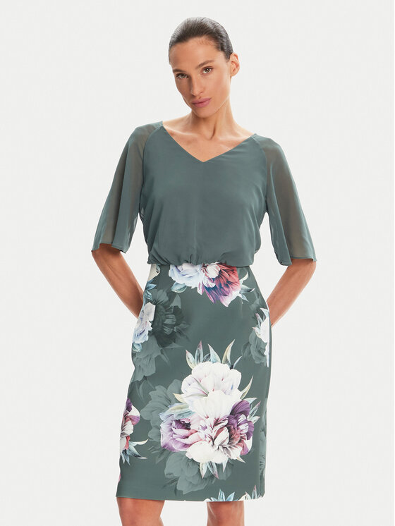 Swing Abito da cocktail 5AE28900 Verde Slim Fit, taglia : 44