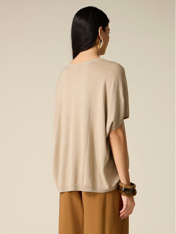 Oltre Oltre Sweter M287E002316N002 Kremowy Regular Fit