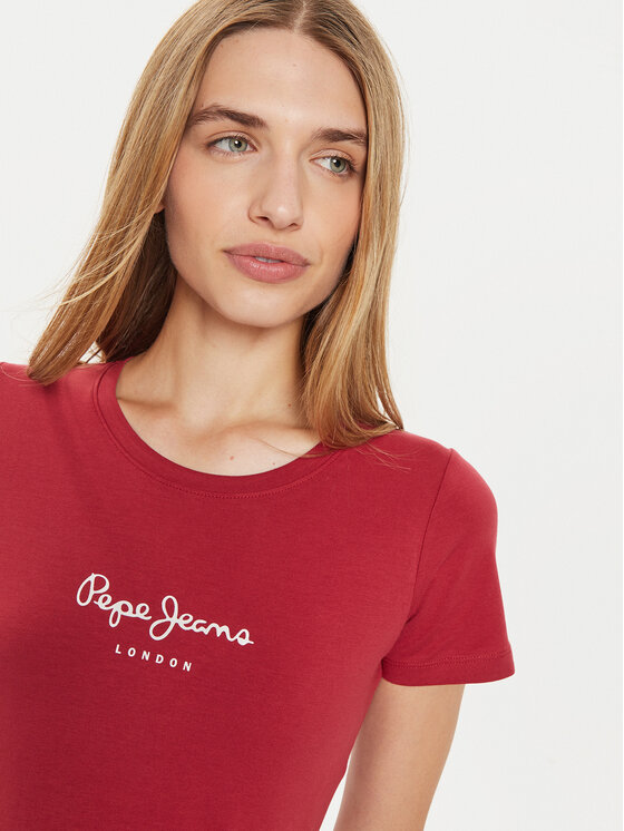 Pepe Jeans Pepe Jeans T-särk New Virginia PL505202 Punane Slim Fit