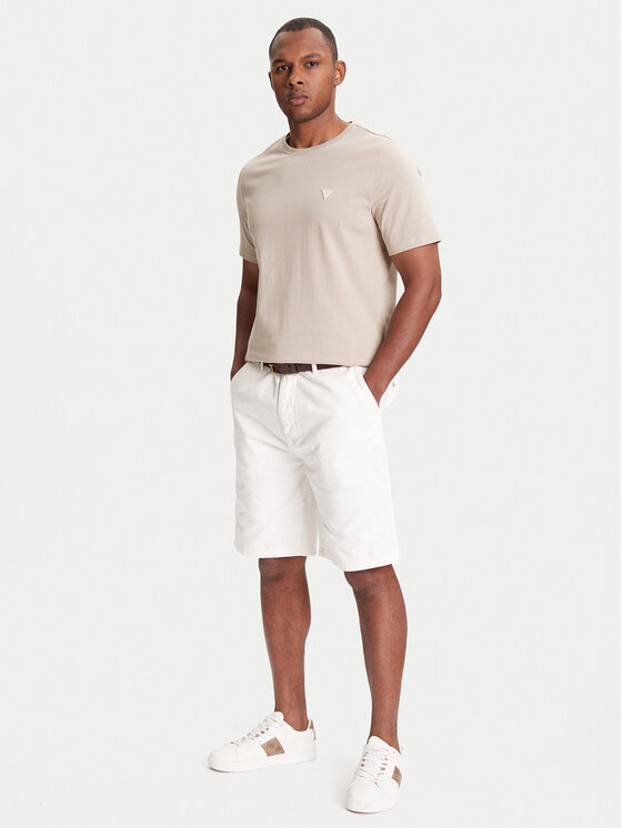 Guess Guess Marškinėliai M4YI0A KCCM1 Smėlio Regular Fit