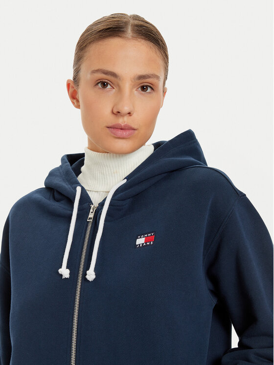 Tommy Jeans Tommy Jeans Pulóver Tjw Rlx Badge Zipthru DW0DW19932 Sötétkék Regular Fit